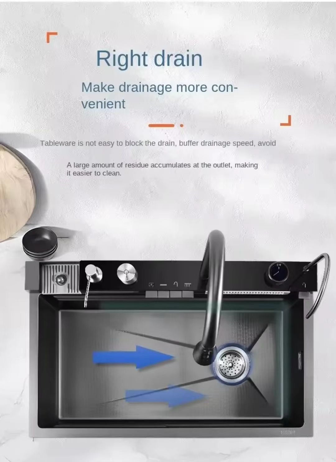 Évier Intelligent Multijet — Design Gunmetal